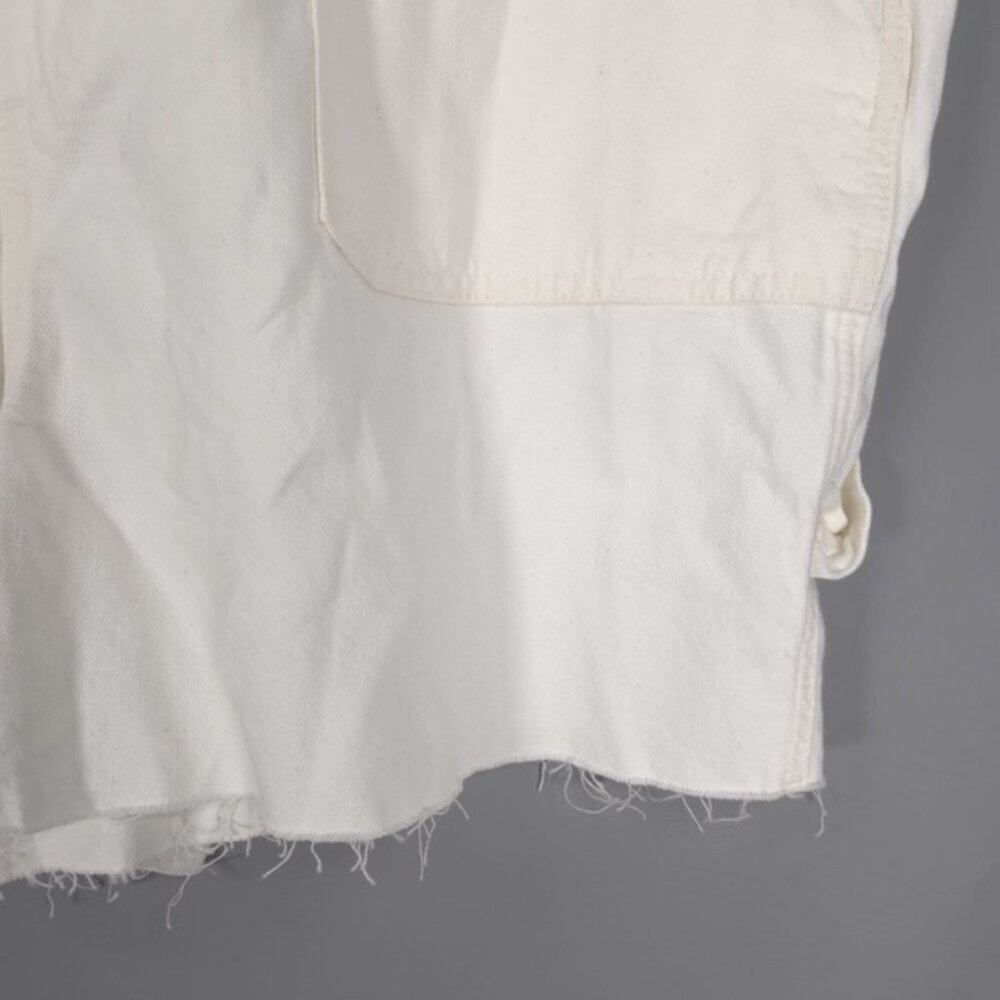 NWT MADEWELL‎ Women’s Denim Oversized Carpenter Shortalls Raw Hem Tile White XXL - Picture 14 of 16